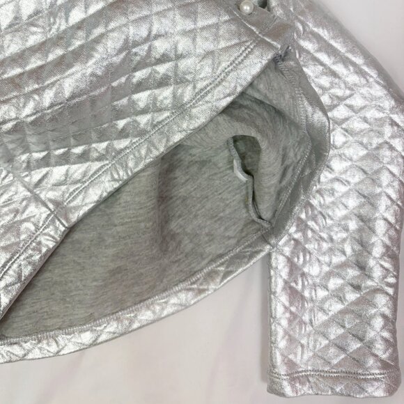 Reclaimed Vintage button front cropped silver jacket size US 6 - Picture 7 of 7